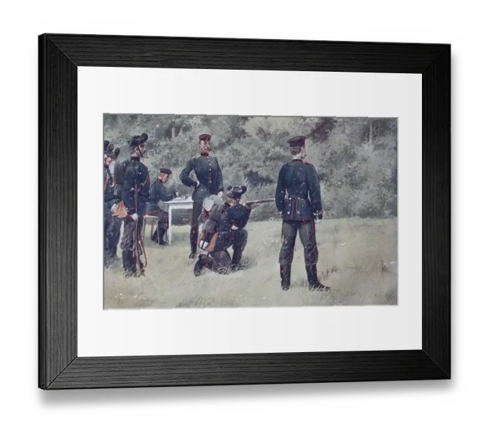 Framed Print : Saxony, Saxon Army, Feldjaeger on the shooting range practising Framed Print : Saxony, Saxon Army, Feldjaeger on the shooting range practising