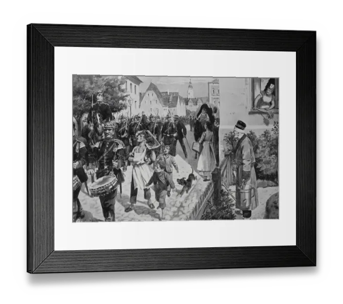 Framed Print : Prussian Army, marching out on manoeuvres