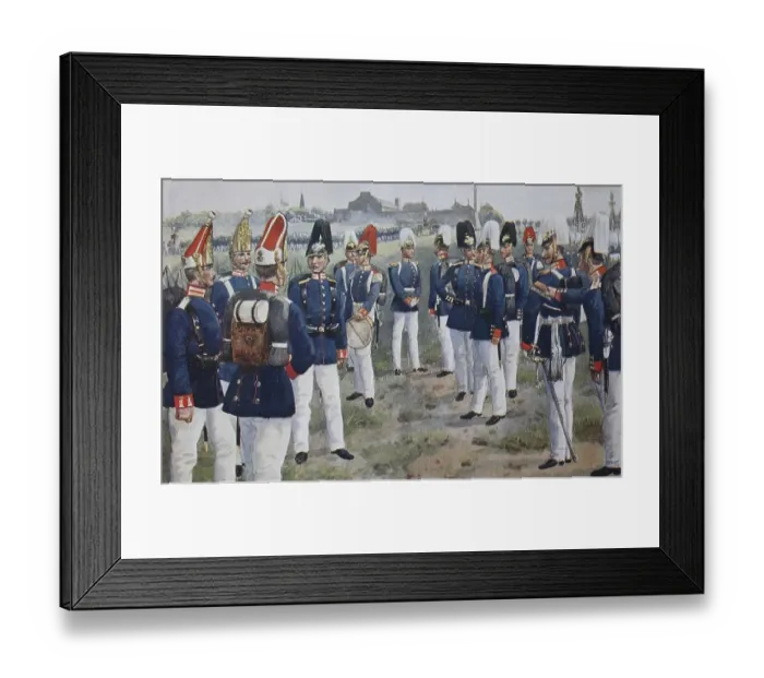 Framed Print : Prussian Army, Guard in front of Parade on Tempelhofer Feld