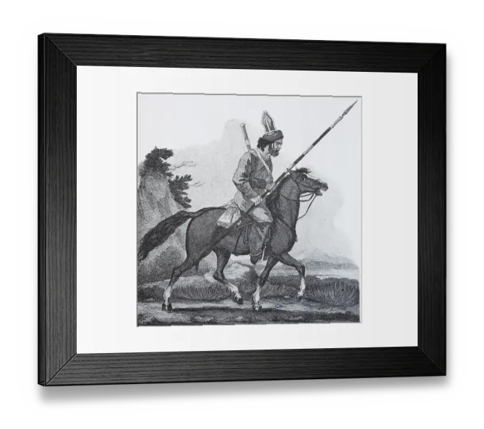 Framed Print : A Donian Cossack on Horseback, with a Lance