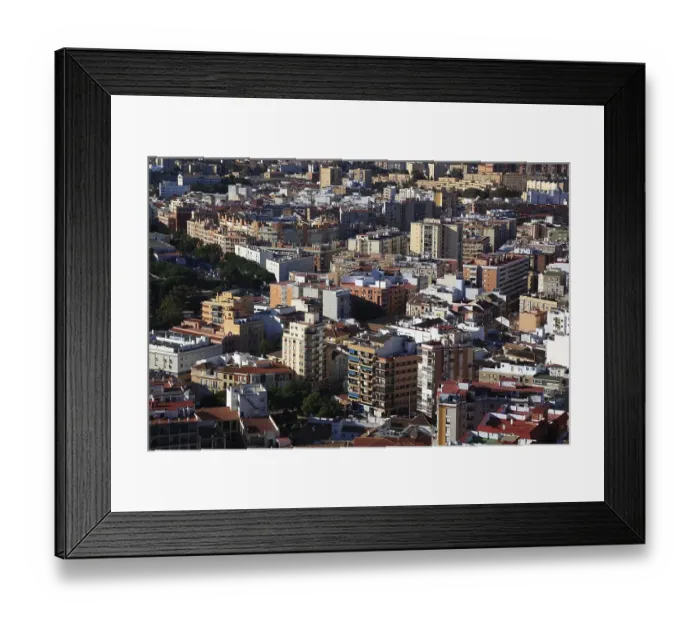 Framed Print : Malaga, view from Castillo de Gibralfaro over part of the city Framed Print : Malaga, view from Castillo de Gibralfaro over part of the city