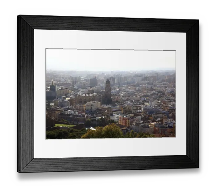 Framed Print : Malaga, view from Castillo de Gibralfaro to the city Framed Print : Malaga, view from Castillo de Gibralfaro to the city