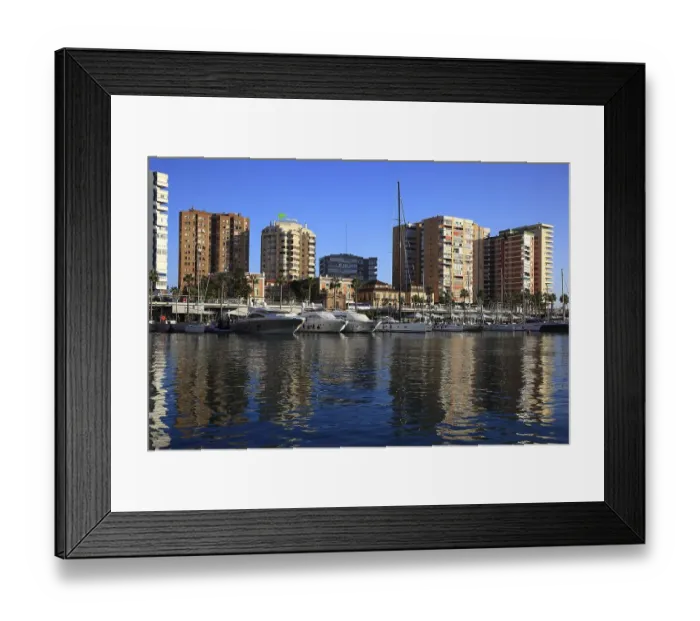 Framed Print : Malaga, on the port promenade Muelleuno Framed Print : Malaga, on the port promenade Muelleuno