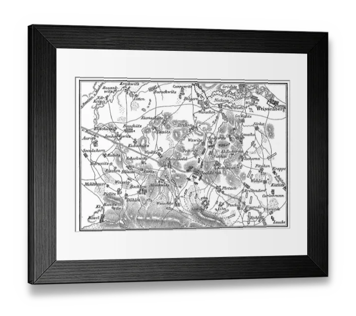 Framed Print : Plan of the Battle of Hochkirch