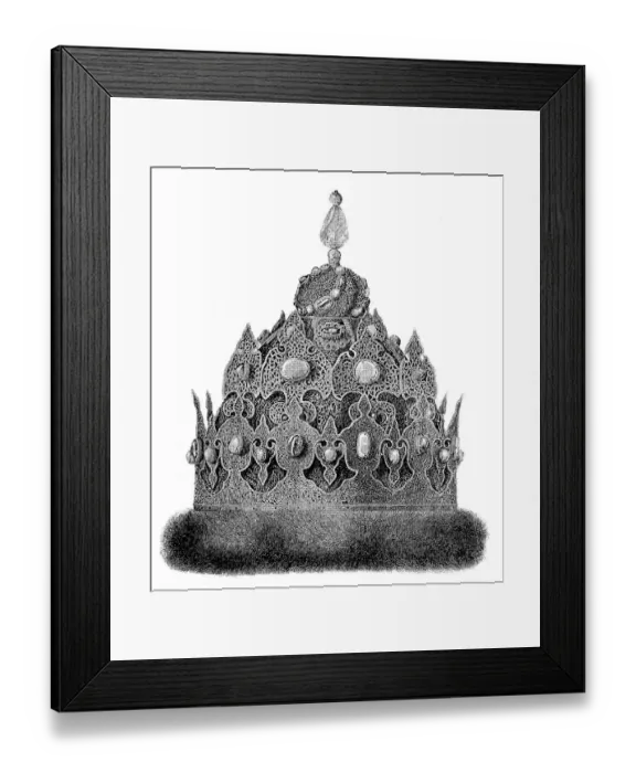 Framed Print : Russian crown from ca 1550, national fur cap with openwork gold plates and gemstones Framed Print : Russian crown from ca 1550, national fur cap with openwork gold plates and gemstones