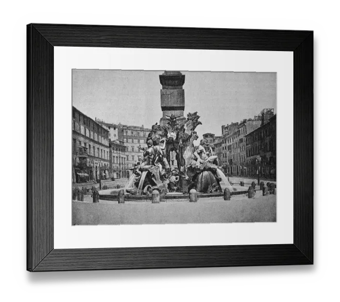 Framed Print : The Four Streams Fountain, Fontana dei Quattro Fiumi