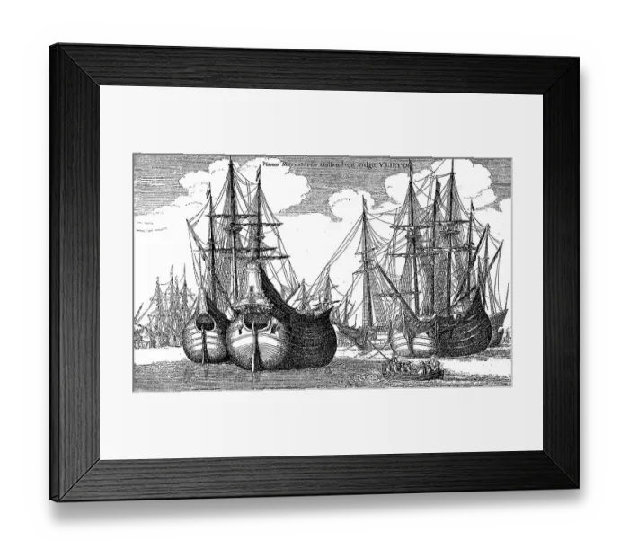 Framed Print : Potbellies, merchant ships from Holland for the trade with China Framed Print : Potbellies, merchant ships from Holland for the trade with China