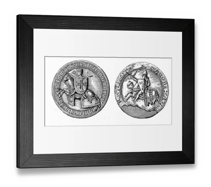 Framed Print : Seal of Raimund VI of Toulouse and of Simon of Montfort Framed Print : Seal of Raimund VI of Toulouse and of Simon of Montfort