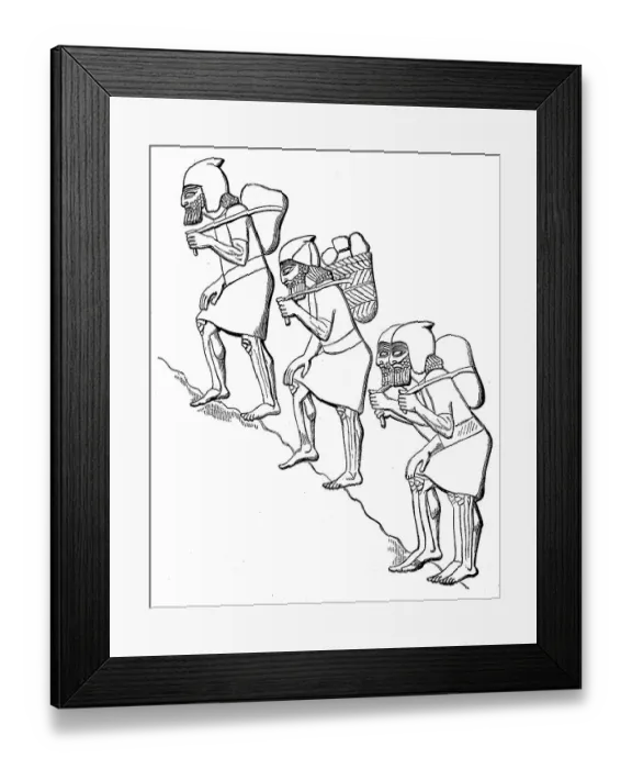 Framed Print : Jewish prisoners at drudgery under Senacherib