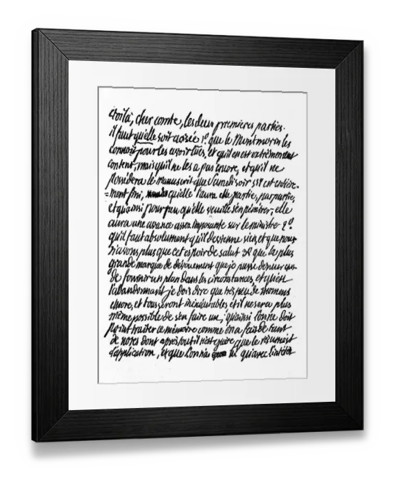 Framed Print : Letter, Letter from Count Mirabeau to Queen Marie Antoinette