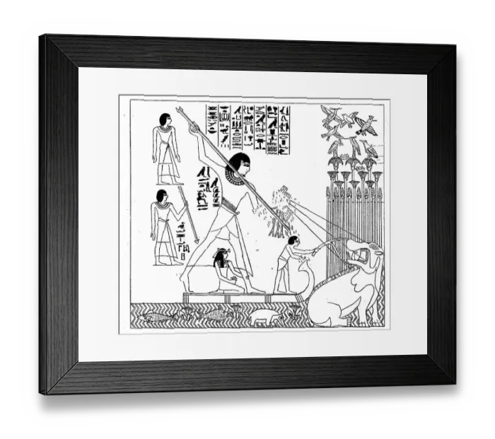 Framed Print : Hunting hippos in ancient Egypt Framed Print : Hunting hippos in ancient Egypt
