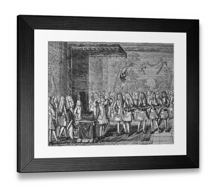 Framed Print : King's Coronation of Frederick I of Prussia in Koenigsberg on 18 January 1701 in the Audience Hall of the Palace