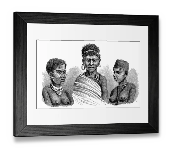 Framed Print : Women, types from South Africa