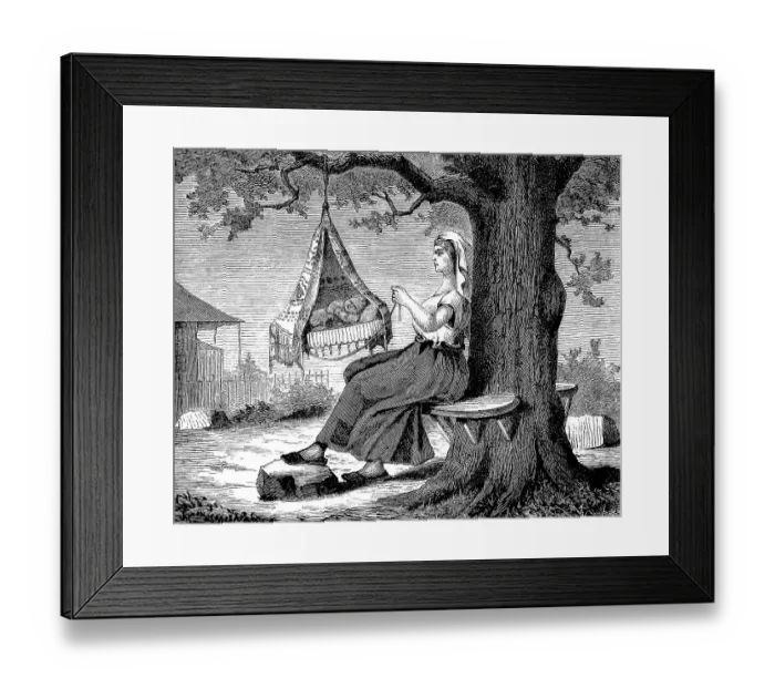 Framed Print : Gaucho Woman with Baby in Argentina Framed Print : Gaucho Woman with Baby in Argentina