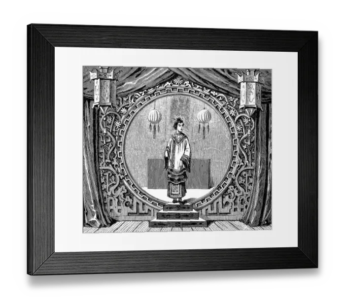 Framed Print : Receptionist and Reception Room in a Noble House in China Framed Print : Receptionist and Reception Room in a Noble House in China