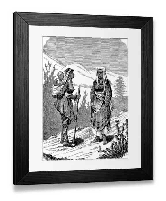 Framed Print : Himalayan Women, India, Women in the 19th century