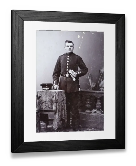 Framed Print : Man, in uniform, visit format, Carte de Visite