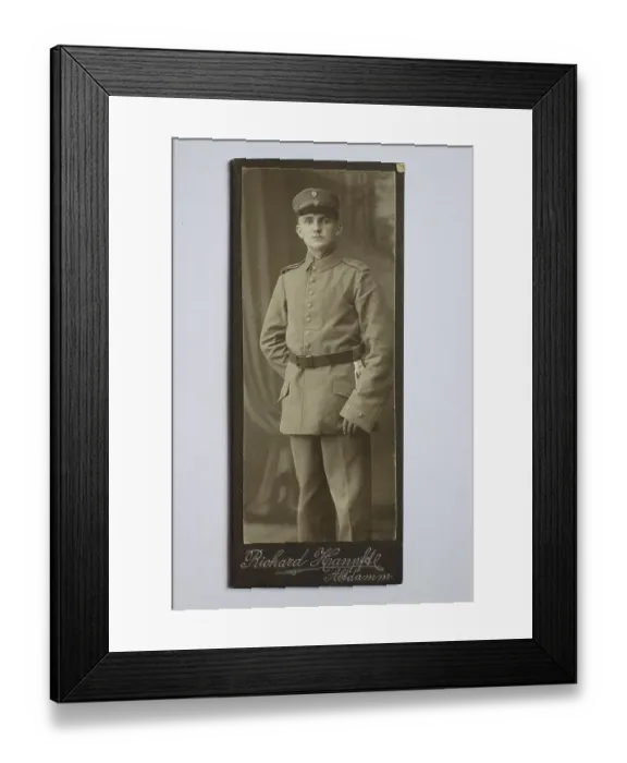 Framed Print : Man in uniform c. 1890, visiting format Framed Print : Man in uniform c. 1890, visiting format