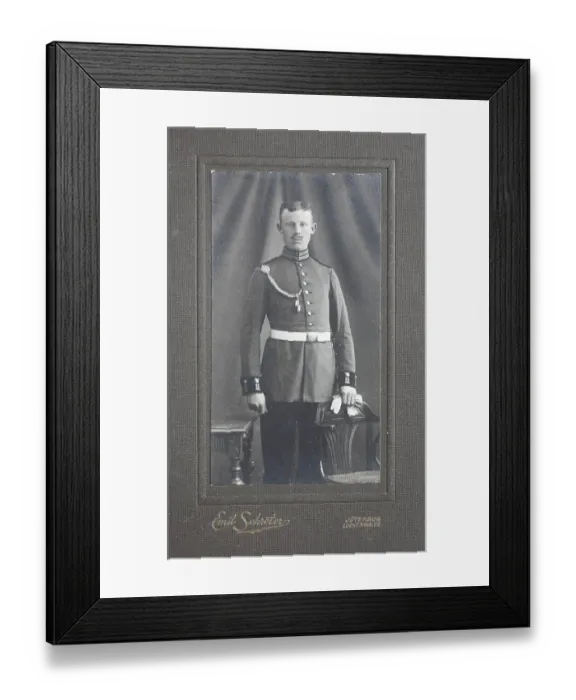 Framed Print : Man in uniform c. 1890, visiting format Framed Print : Man in uniform c. 1890, visiting format