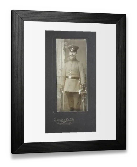 Framed Print : Man in uniform c. 1890, visiting format