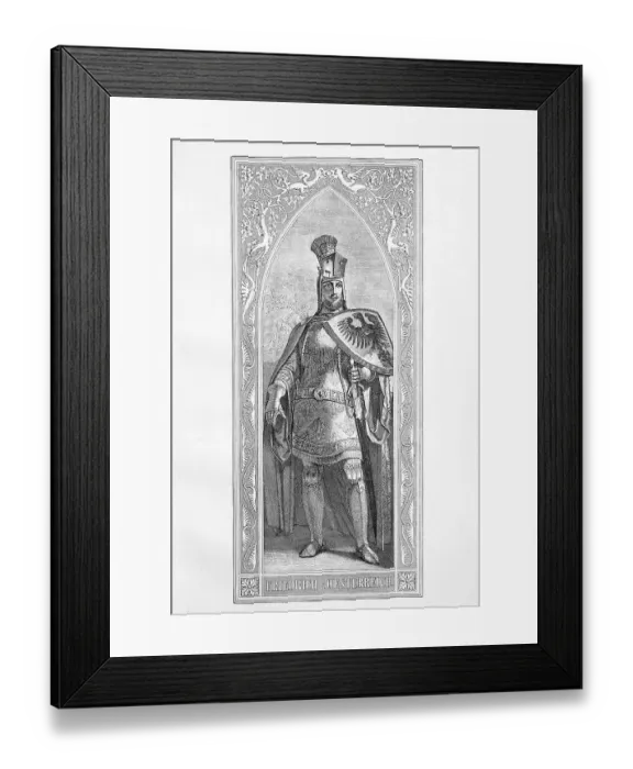Framed Print : Frederick the Fair (1289 -13 January 1330) from the noble family of the Habsburgs was Roman-German King from 1314