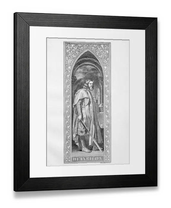 Framed Print : Henry V (1081 or 1086) (23 May 1125) from the Salian family was co-king with his father Framed Print : Henry V (1081 or 1086) (23 May 1125) from the Salian family was co-king with his father
