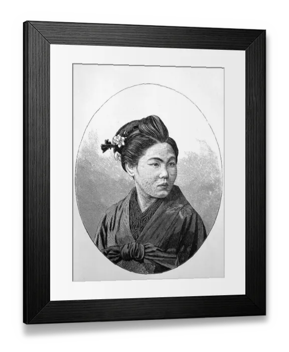 Framed Print : Japanese woman in kimono, Japan