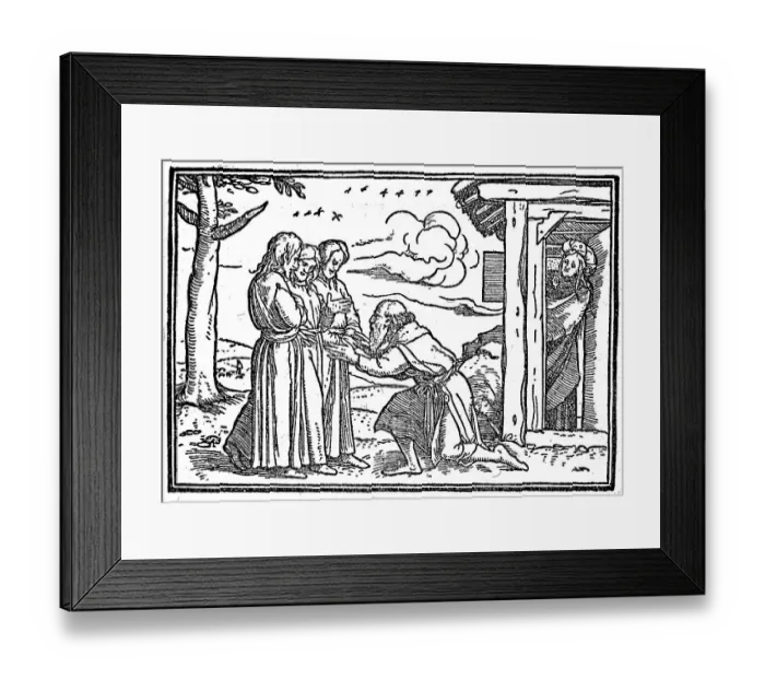 Framed Print : Bible, Old Testament, Abraham receives the prophecy of the angels