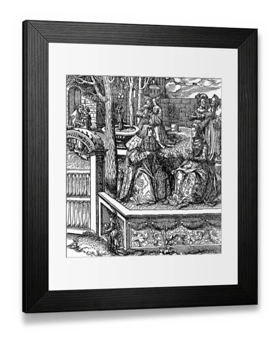 Framed Print : The young married couple learn one another's language Framed Print : The young married couple learn one another's language