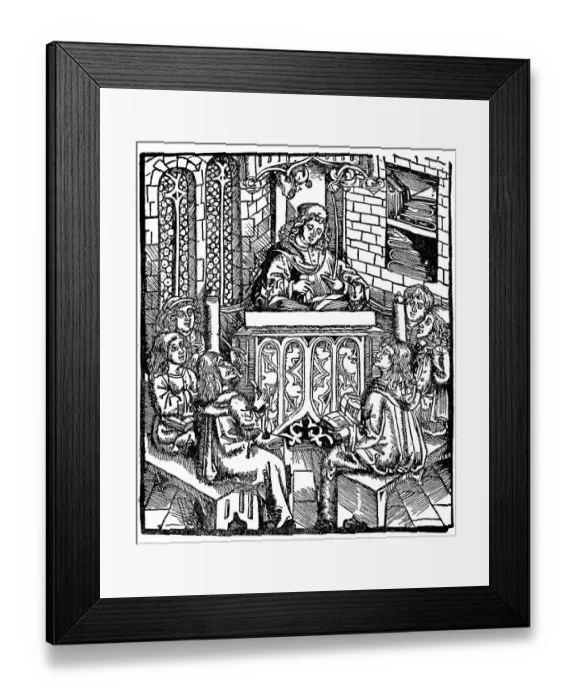Framed Print : University teacher giving a lesson Framed Print : University teacher giving a lesson