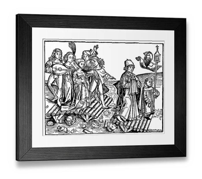 Framed Print : Dancing people do not pay the prescribed honours to a priest passing by with the sacrament Framed Print : Dancing people do not pay the prescribed honours to a priest passing by with the sacrament