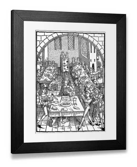 Framed Print : King Solomon with his wives at the table