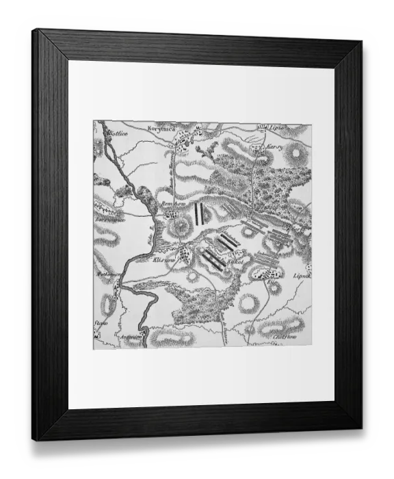 Framed Print : Plan of the Battle of Klissow on 19 July 1702 Framed Print : Plan of the Battle of Klissow on 19 July 1702