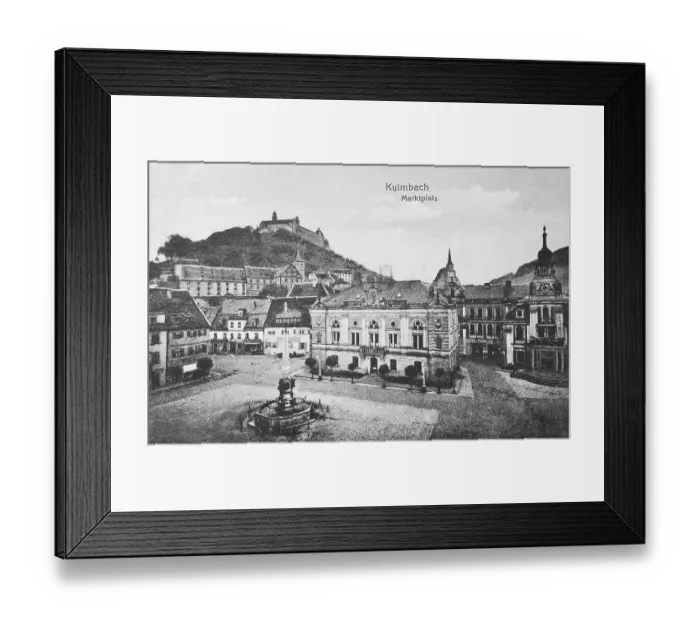 Framed Print : Picture postcard of Kulmbach, market place Framed Print : Picture postcard of Kulmbach, market place