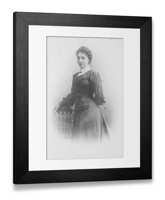 Framed Print : Woman in a dark Sunday dress, Germany