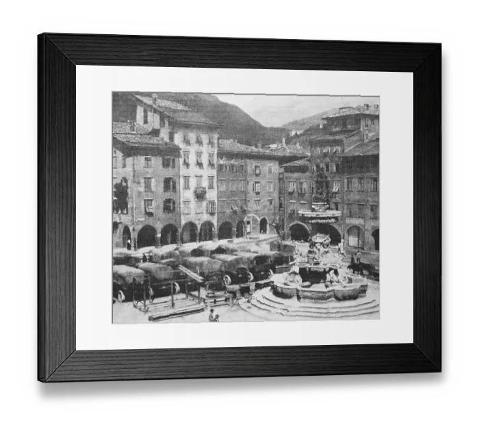 Framed Print : The Market Square of Trento during World War 1 Framed Print : The Market Square of Trento during World War 1