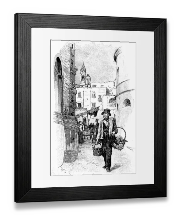 Framed Print : Traders with old, used clothes in the old town of Naples Framed Print : Traders with old, used clothes in the old town of Naples
