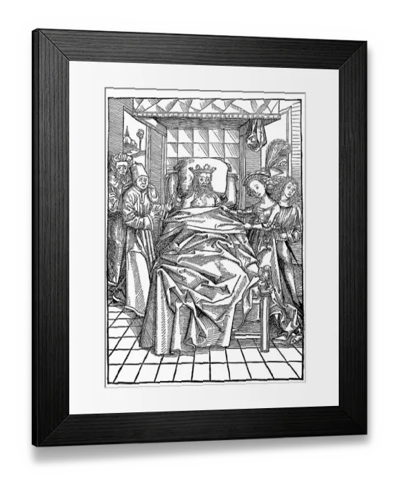 Framed Print : King David and Abisaig, from The Treasure Holder or Shrine of the True Riches of Salvation and Eternal Bliss