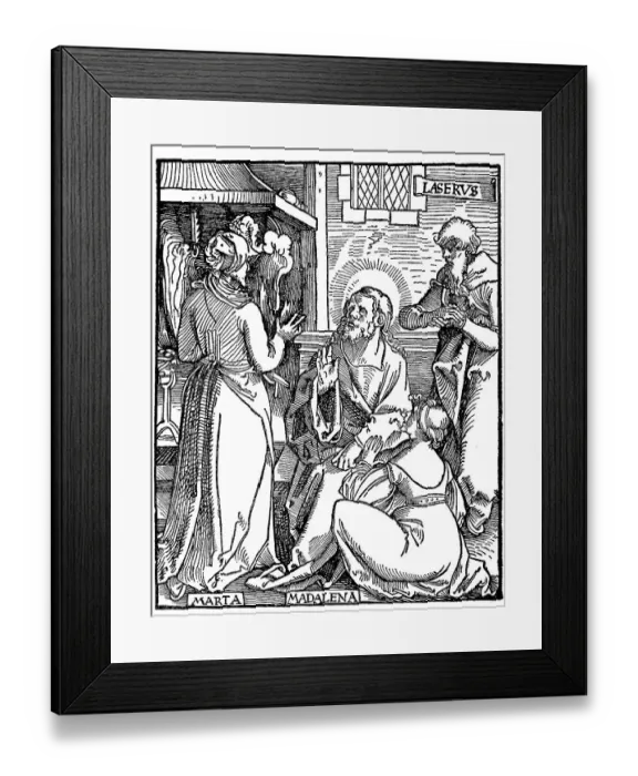 Framed Print : Jesus Christ with Mary Magdalene and Lazarus