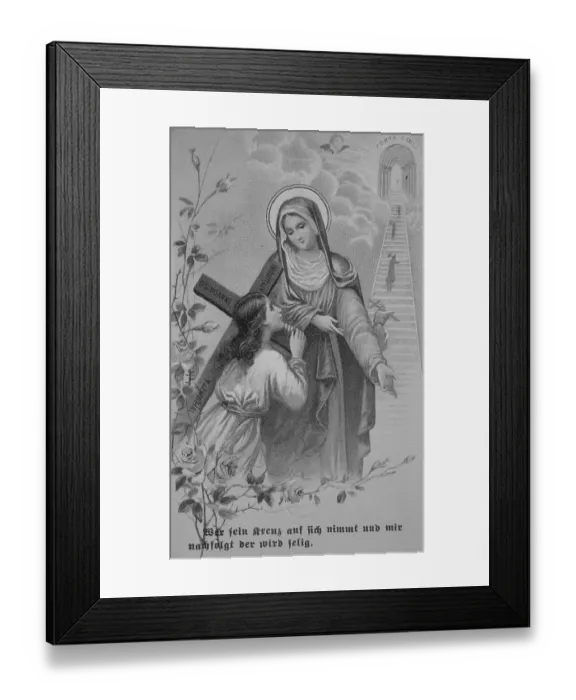 Framed Print : Hail Mary, He who takes up his cross and follows me will be blessed Framed Print : Hail Mary, He who takes up his cross and follows me will be blessed