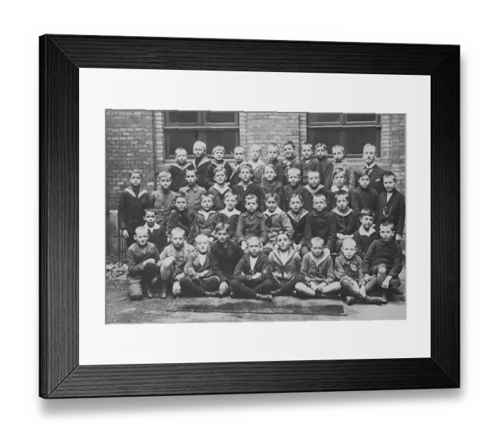 Framed Print : Class photo of a boy's class with approx Framed Print : Class photo of a boy's class with approx