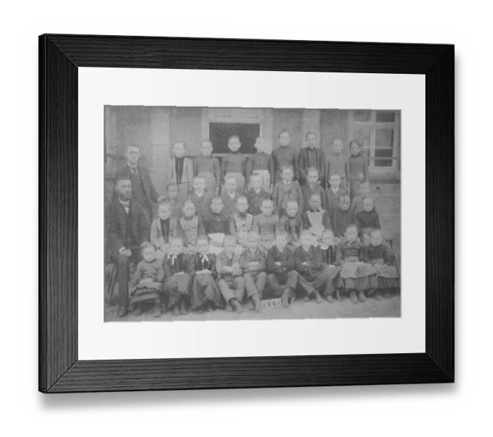 Framed Print : Faded class photo of a school class in 1890 Framed Print : Faded class photo of a school class in 1890