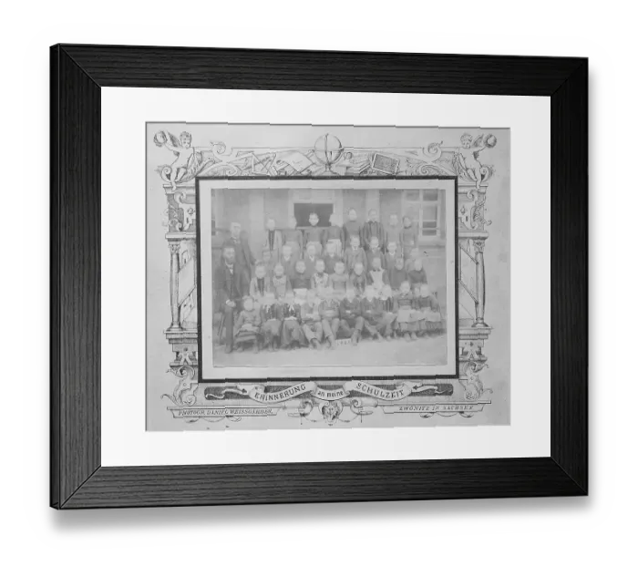 Framed Print : Faded class photo of a school class in 1890 Framed Print : Faded class photo of a school class in 1890