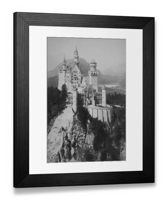 Framed Print : Neuschwanstein Castle in 1888, Schwangau near Fuessen