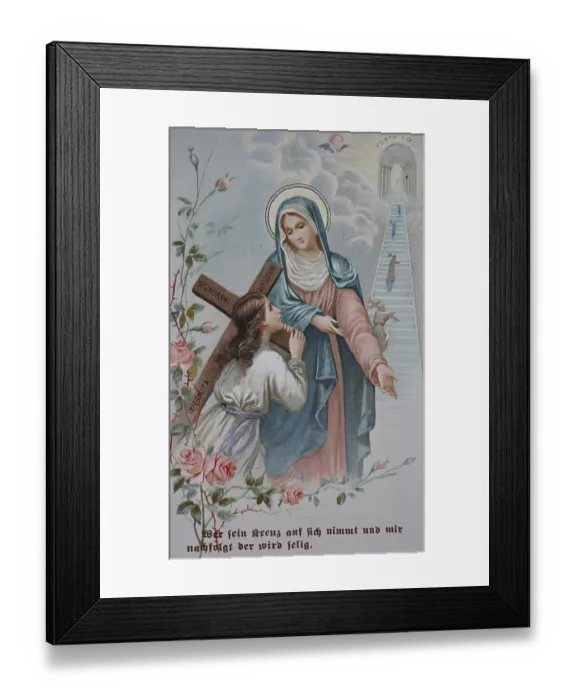Framed Print : Hail Mary, He who takes up his cross and follows me will be blessed