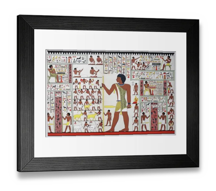 Framed Print : Painting in an Egyptian burial chamber from the time of the IV Framed Print : Painting in an Egyptian burial chamber from the time of the IV