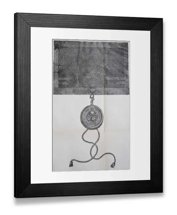 Framed Print : Letter of Indulgence from Albrecht of Brandenburg