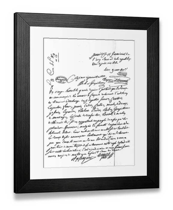 Framed Print : Letter from Antoine Quentin Fouquier de Tinville