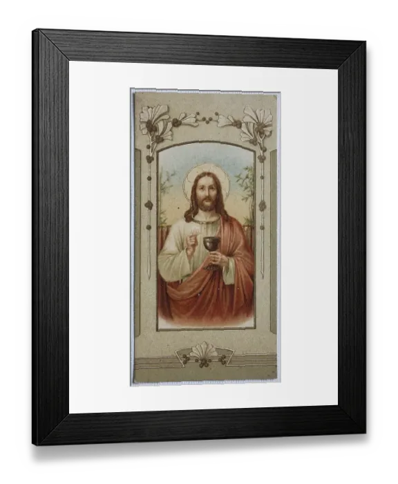 Framed Print : Religion, biblical scene, Jesus with chalice Framed Print : Religion, biblical scene, Jesus with chalice