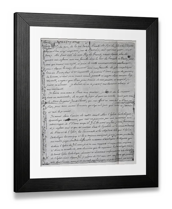Framed Print : Will of Louis XVI French Louis-August Prince of France Framed Print : Will of Louis XVI French Louis-August Prince of France